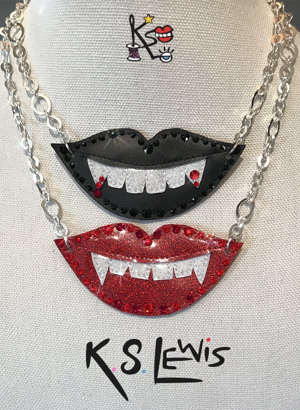 Red vampire smile necklace | KSLewis